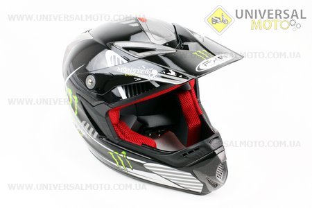 Шлем кроссовый HF-117 L-черный "MONSTER"