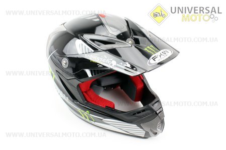 Шлем кроссовый HF-117 XL-черный "MONSTER"