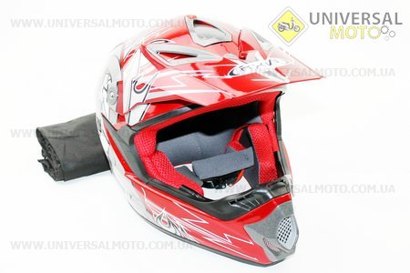 Шлем кроссовый HF-117 XL-красный