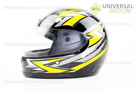 Шлем закрытый HF-109 S- ЧЕРНЫЙ с рисунком Q42