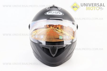Шолом інтеграл, закритий HF-122 L, ЧОРНИЙ матовий (можливий не працюючий повітрозабірник на бороді). FXW (Шоломи / UM3301-V62)