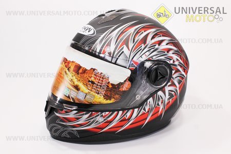 Шлем закрытый HF-122 L - ЧЕРНЫЙ матовый с рисунком
