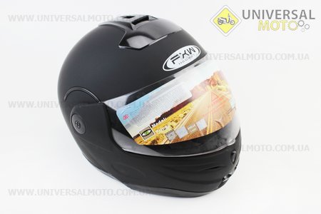 Шлем закрытый с откидным подбородком HF-108 M- ЧЕРНЫЙ матовый