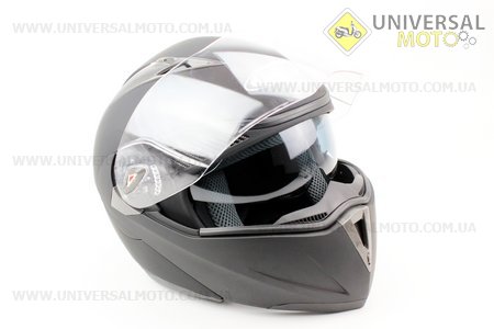 Шлем закрытый с откидным подбородком + очки HF-118 XL- Черный матовый. FXW (Шлем / UM3301-V74)