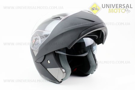 Шлем закрытый с откидным подбородком + очки HF-118 XL- Черный матовый. FXW (Шлем / UM3301-V74)