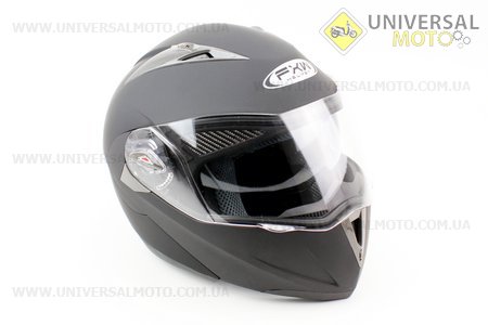Шлем закрытый с откидным подбородком + очки HF-118 XL- Черный матовый. FXW (Шлем / UM3301-V74)