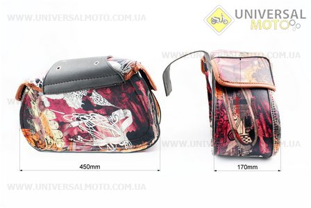 Кофр-СУМКА "БАЙКЕР" боковой двухсторонний, пара МОД. 5 "ЦВЕТНЫЕ". Китай (Шлем / UM3301-V81)