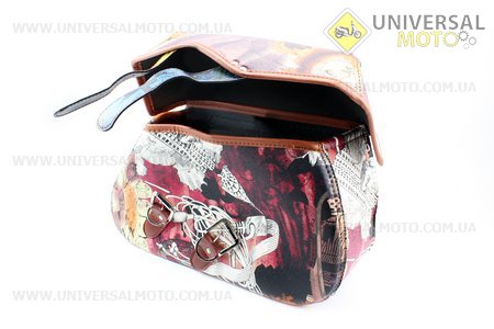 Кофр-СУМКА "БАЙКЕР" боковой двухсторонний, пара МОД. 5 "ЦВЕТНЫЕ". Китай (Шлем / UM3301-V81)