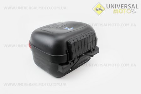 Кофр средний (пластмассовый) 380*420*270мм, крепл. быстросъемное, черный матовый + дождевик сиденья