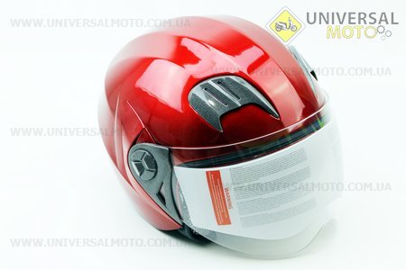Шлем открытый + откидные очки HF-221 L- КРАСНЫЙ
