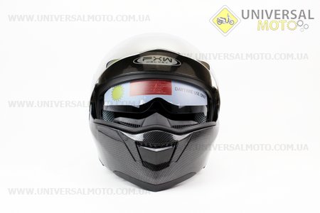 Шлем закрытый с откидным подбородком+очки HF-119 S- "КАРБОН"