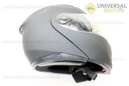 Шлем закрытый с откидным подбородком+очки HF-119 XXL- ЧЕРНЫЙ матовый