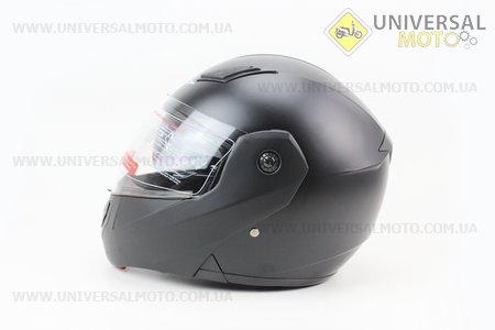 Шлем закрытый с откидным подбородком+очки BLD-157 - S ЧЕРНЫЙ матовый