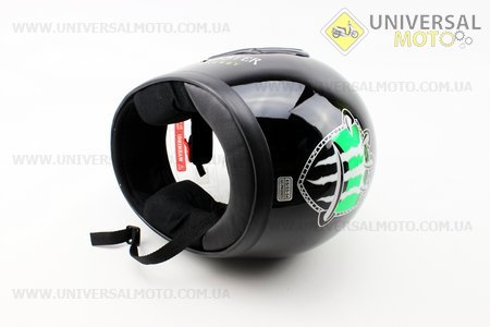 Шлем закрытый 825-3 MONSTER - XS-ЧЕРНЫЙ с рисунком зеленым