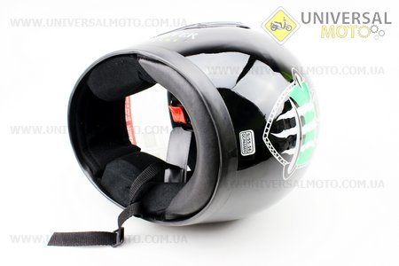 Шлем закрытый 825-3 MONSTER - S-ЧЕРНЫЙ с рисунком зеленым
