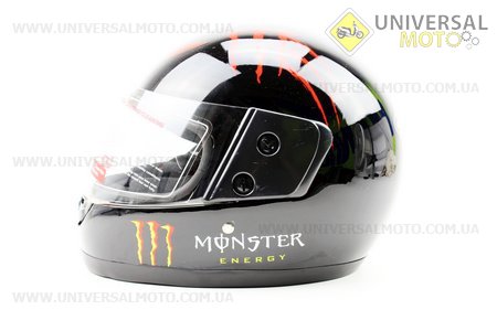 Шлем закрытый 825-3 MONSTER - S-ЧЕРНЫЙ с рисунком красным