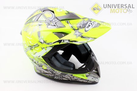 Шлем кроссовый HF-116 M- NEON YELLOW