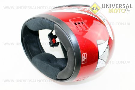 Шлем закрытый HF-101 S- КРАСНЫЙ с серым рисунком XB