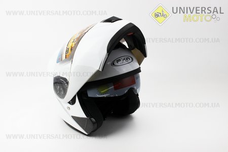 Шлем закрытый с откидным подбородком+очки HF-119 S- БЕЛЫЙ