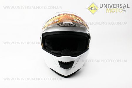 Шлем закрытый с откидным подбородком+очки HF-119 S- БЕЛЫЙ