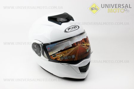 Шлем закрытый с откидным подбородком+очки HF-119 S- БЕЛЫЙ