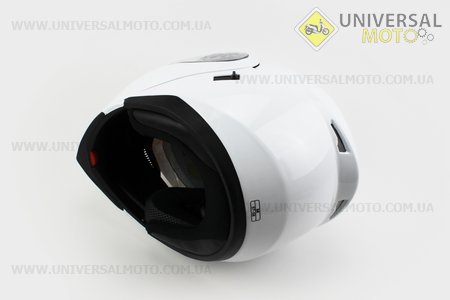 Шлем закрытый с откидным подбородком + очки HF-119 M- БЕЛЫЙ. FXW (Шлем / UM3302-V72)