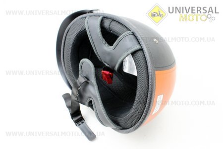 Шлем "кепка" NT-200 (XTS) КОЖА Stripe XL - ЧЕРНЫЙ/оранжевый