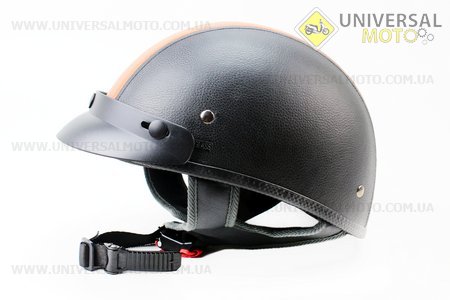 Шлем "кепка" NT-200 (XTS) КОЖА Stripe XL - ЧЕРНЫЙ/оранжевый