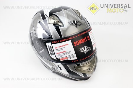 Шлем закрытый с откидным подбородком SUMMIT II Graphic XXL - ЧЕРНЫЙ/серый