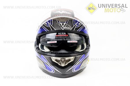 Шлем закрытый + откидные очки HD188 Rock On + Bluetooth M - ЧЕРНЫЙ/синий