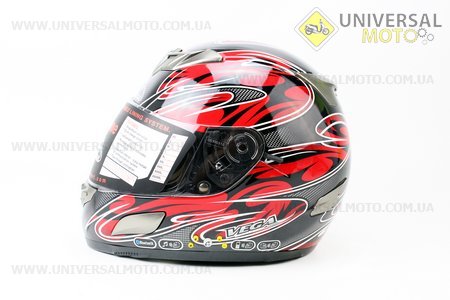 Шлем закрытый + откидные очки HD188 Rock On + Bluetooth XL - ЧЕРНЫЙ/красный