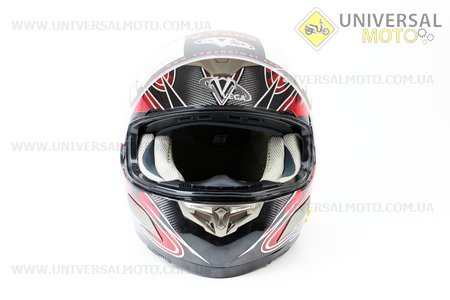 Шлем закрытый + откидные очки HD188 Rock On + Bluetooth XL - ЧЕРНЫЙ/красный