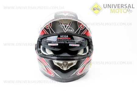 Шлем закрытый + откидные очки HD188 Rock On + Bluetooth XL - ЧЕРНЫЙ/красный