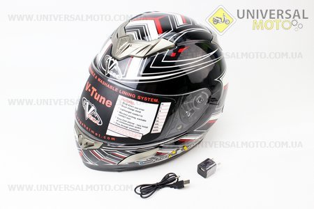 Шлем закрытый + откидные очки HD188 Rock On + Bluetooth L - Echelon Graphic