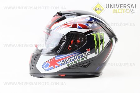 Шлем закрытый FF311 Monster M - ЧЕРНЫЙ глянец с рисунком