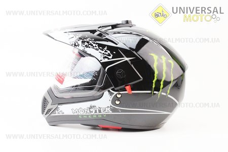 Шлем кроссовый FF103 Monster S - ЧЕРНЫЙ глянец