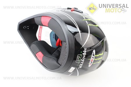 Шлем кроссовый FF103 Monster L - ЧЕРНЫЙ глянец