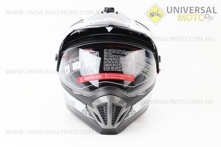 Шлем кроссовый FF103 Monster XL - ЧЕРНЫЙ глянец