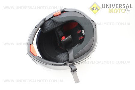 Шлем закрытый с откидным подбородком+очки FF105 Solid S - ЧЕРНЫЙ глянец