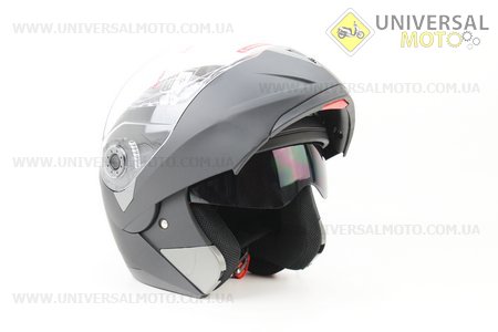 Шлем закрытый с откидным подбородком+очки FF105 Solid S - ЧЕРНЫЙ матовый