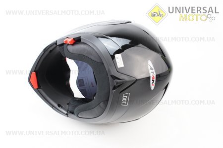 Шлем закрытый с откидным подбородком+очки FF105 Solid M - ЧЕРНЫЙ глянец