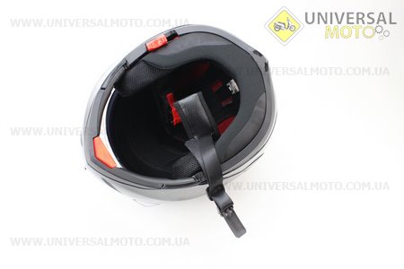 Шлем закрытый с откидным подбородком+очки FF105 Solid M - ЧЕРНЫЙ глянец