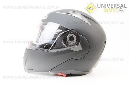Шлем закрытый с откидным подбородком+очки FF105 Solid M - ЧЕРНЫЙ матовый