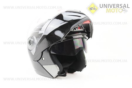 Шлем закрытый с откидным подбородком+очки FF105 Solid L - ЧЕРНЫЙ глянец