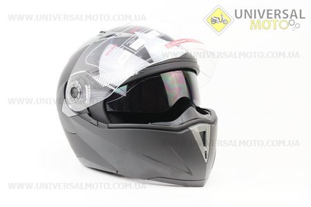 Шлем закрытый с откидным подбородком+очки FF105 Solid L - ЧЕРНЫЙ матовый