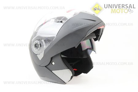 Шлем закрытый с откидным подбородком+очки FF105 Solid XL - ЧЕРНЫЙ матовый