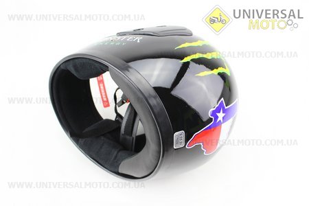 Шлем закрытый 825-3 MONSTER - S-ЧЕРНЫЙ с рисунком белой звезды