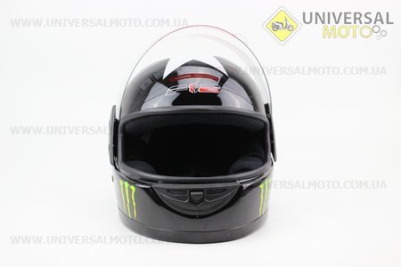 Шлем закрытый 825-3 MONSTER - S-ЧЕРНЫЙ с рисунком белой звезды