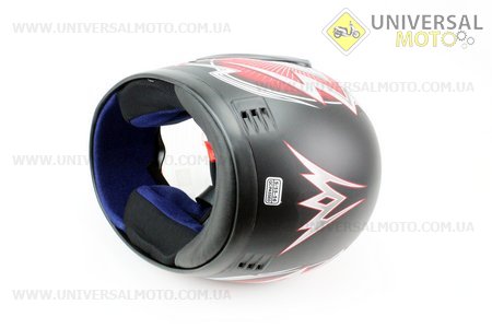 Шлем закрытый BLD-829 - S-ЧЕРНЫЙ матовый с рисунком красно-серым