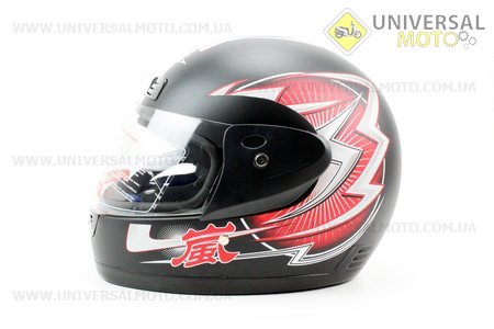 Шлем закрытый BLD-829 - S-ЧЕРНЫЙ матовый с рисунком красно-серым